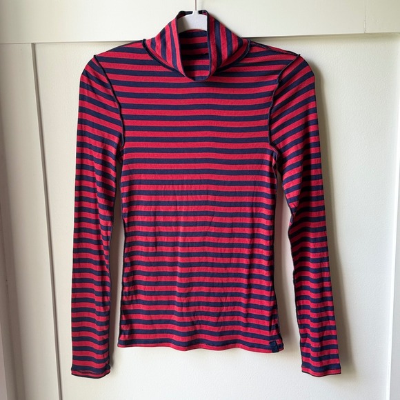 Free People Sweaters - We The Free Free People Americana Combo Striped Turtleneck Red Blue Small NWT